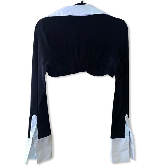 Mirror Palais Underwire Polo 2.0 in black cropped bustier Revolve FWRD M - Picture 3 of 7